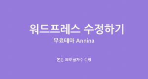WordPress Annina Theme 본문 요약 글자수 수정