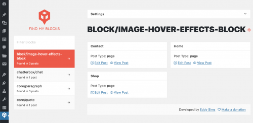 Find My Blocks Plugin Shows All Blocks in Use on a WordPress Site