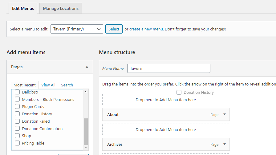 Drag and Drop Nav Menu Items in WordPress