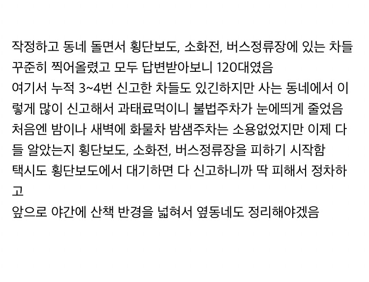 동네 불법주차 120대 신고하고 바뀐 점 2