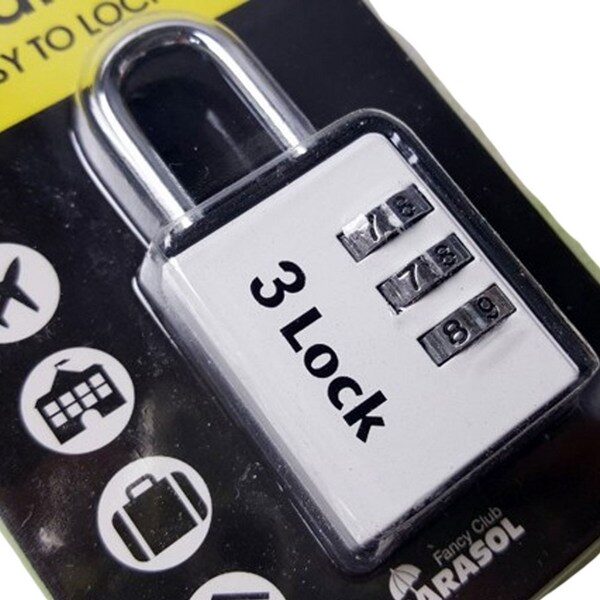 비밀번호 다이얼 번호 자물쇠 3다이얼 학교 중학교 사물함 자물쇠, 3다이얼자물쇠 (블랙), 1개