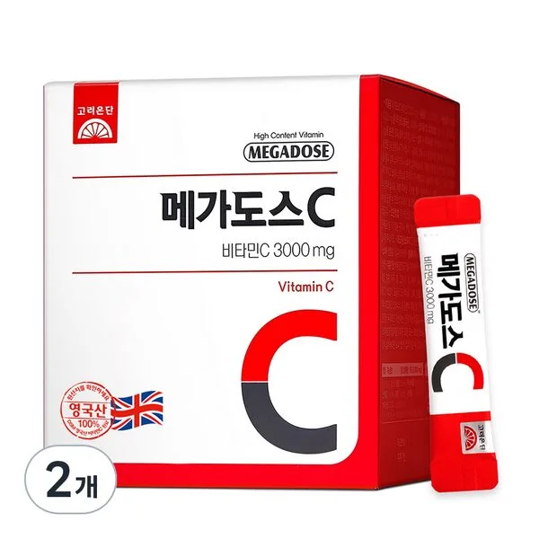 고려은단 메가도스C 비타민C 3000mg, 180g, 2개