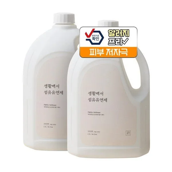 생활백서 섬유유연제 1+1, 2.5L, 2개