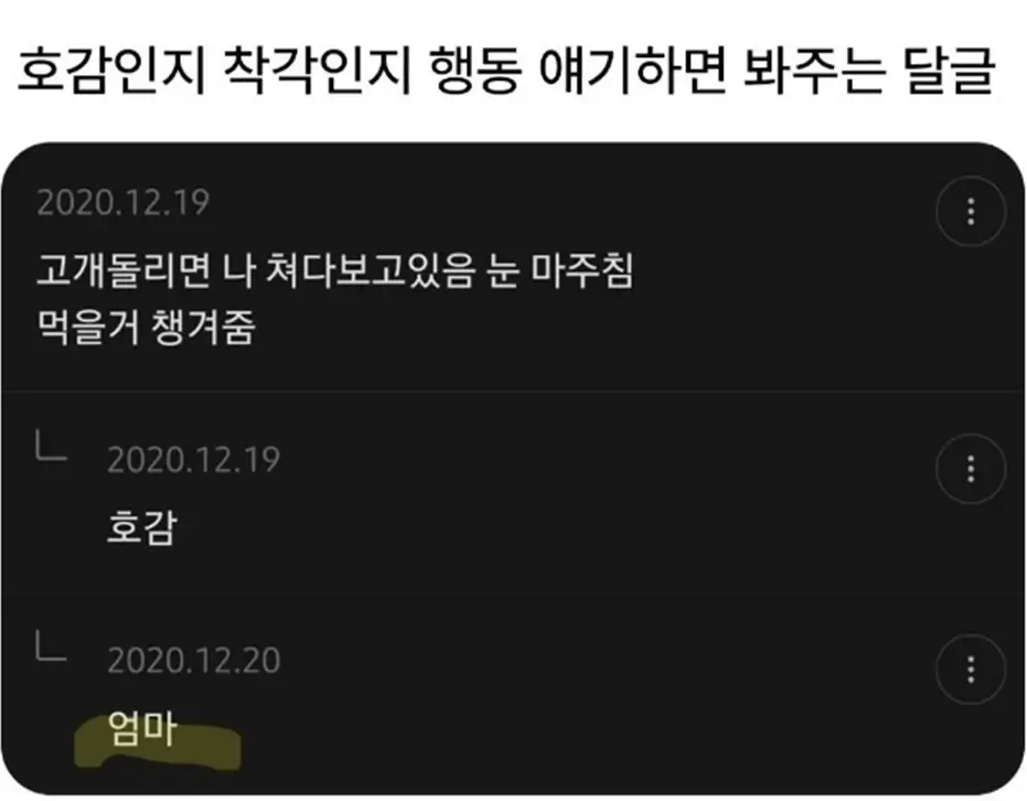 호감인지 착각인지 판단해 줘